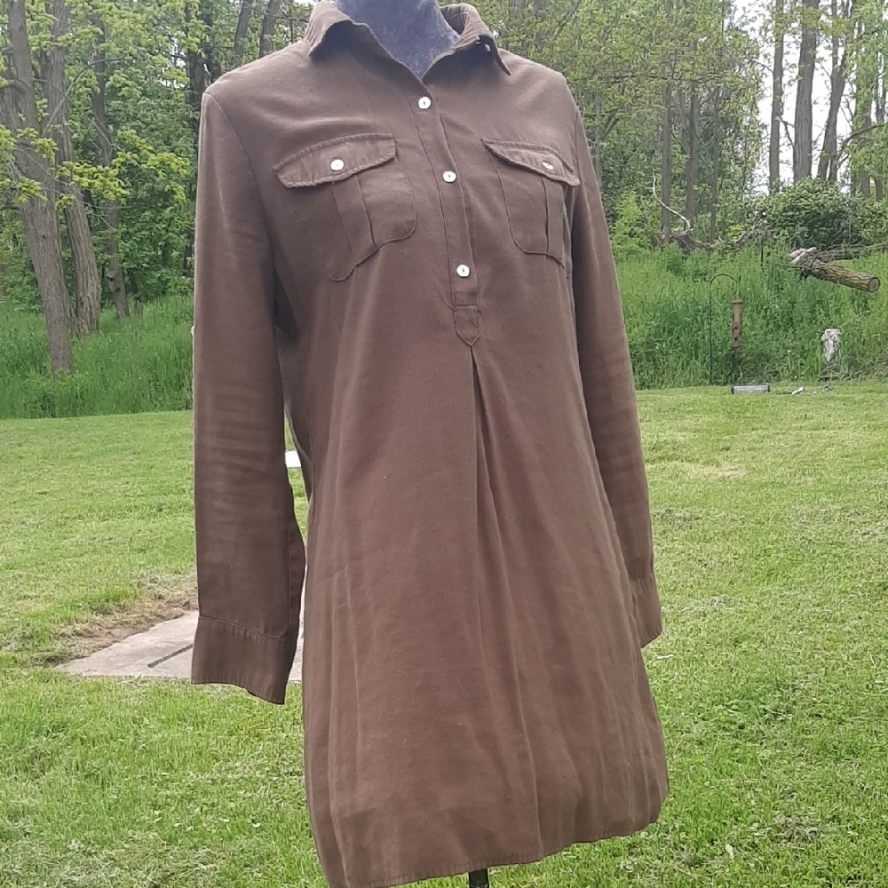 MILITARY STYLE GREEN Shirt Dress